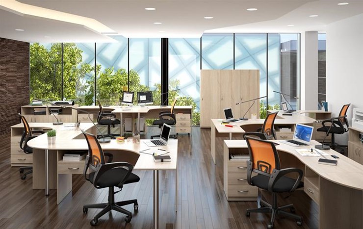 Набор мебели в офис SIMPLE с эргономичными столами и тумбами во Владимире - изображение 3